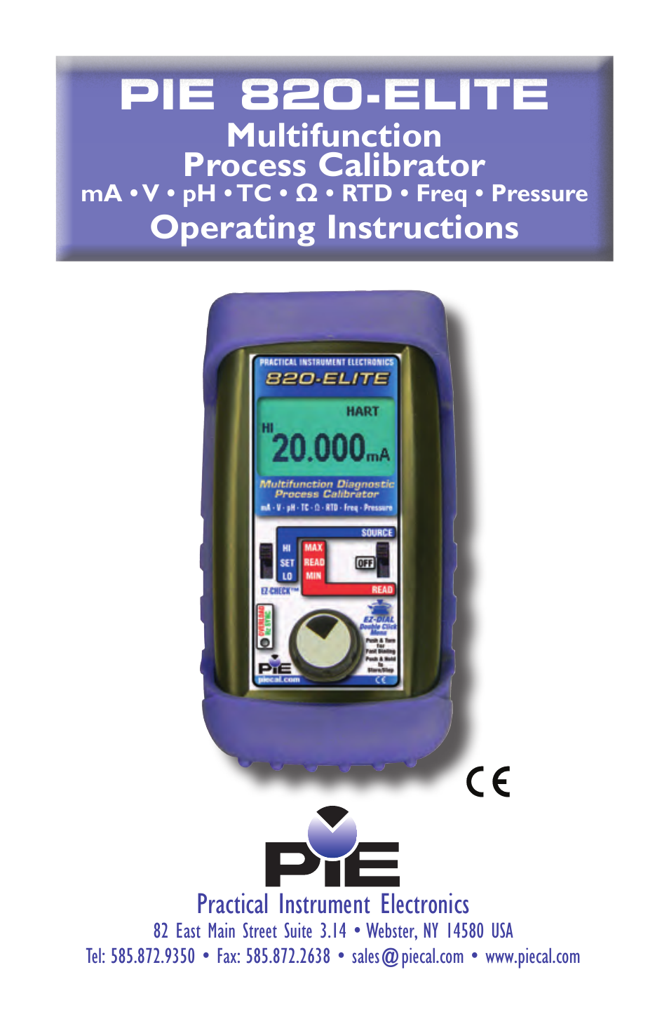 Practical Instrument Electronics 820-ELITE User Manual | 44 pages