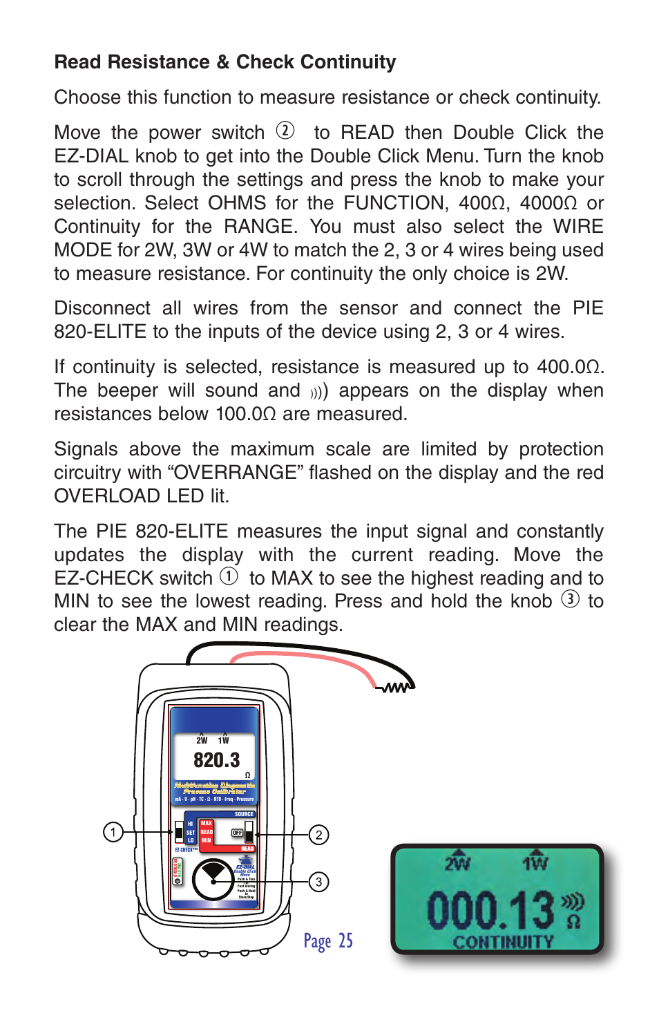 Page 25 | Practical Instrument Electronics 820-ELITE User Manual | Page 27 / 44