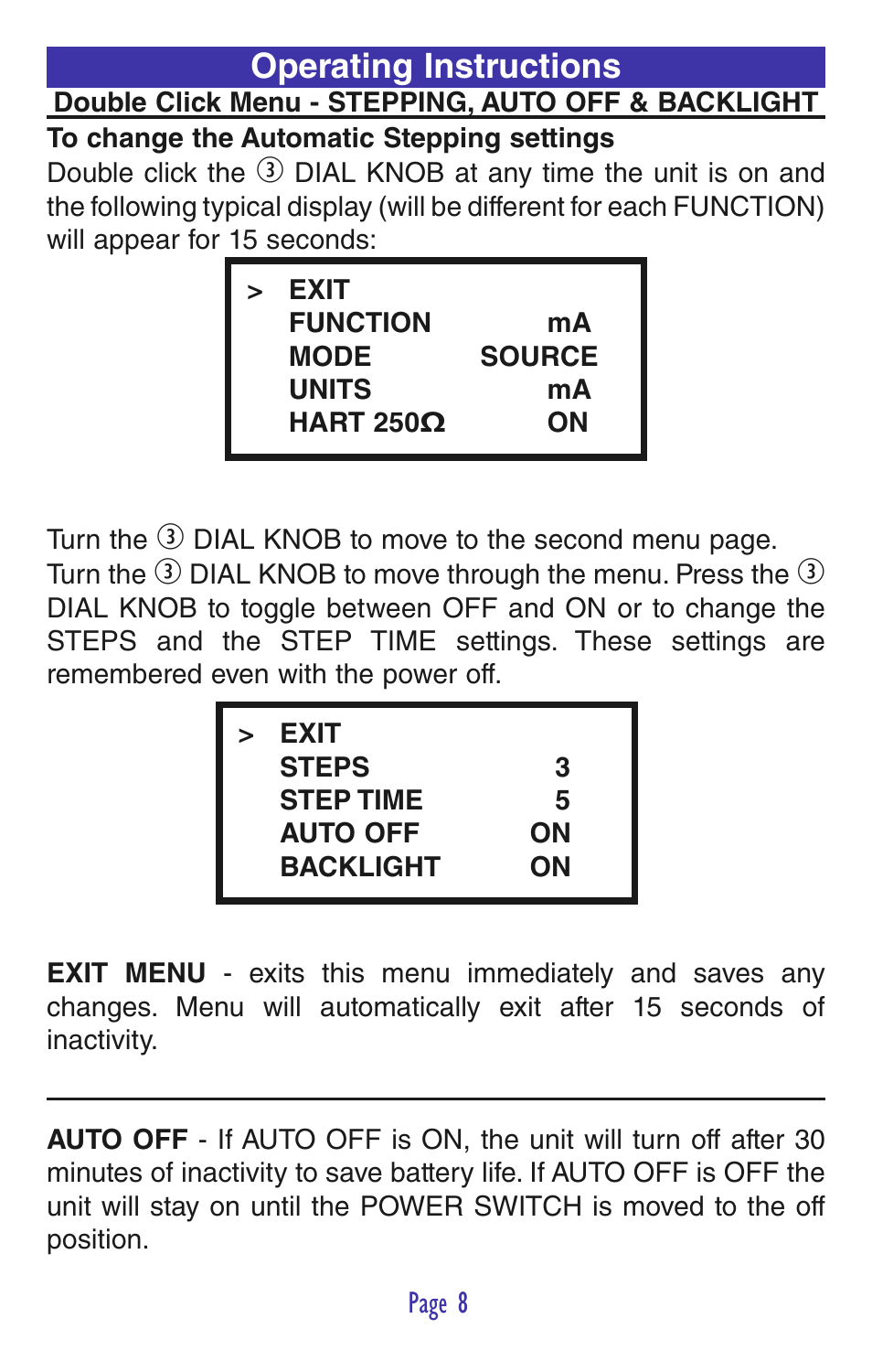 Operating instructions | Practical Instrument Electronics 820 User Manual | Page 10 / 36