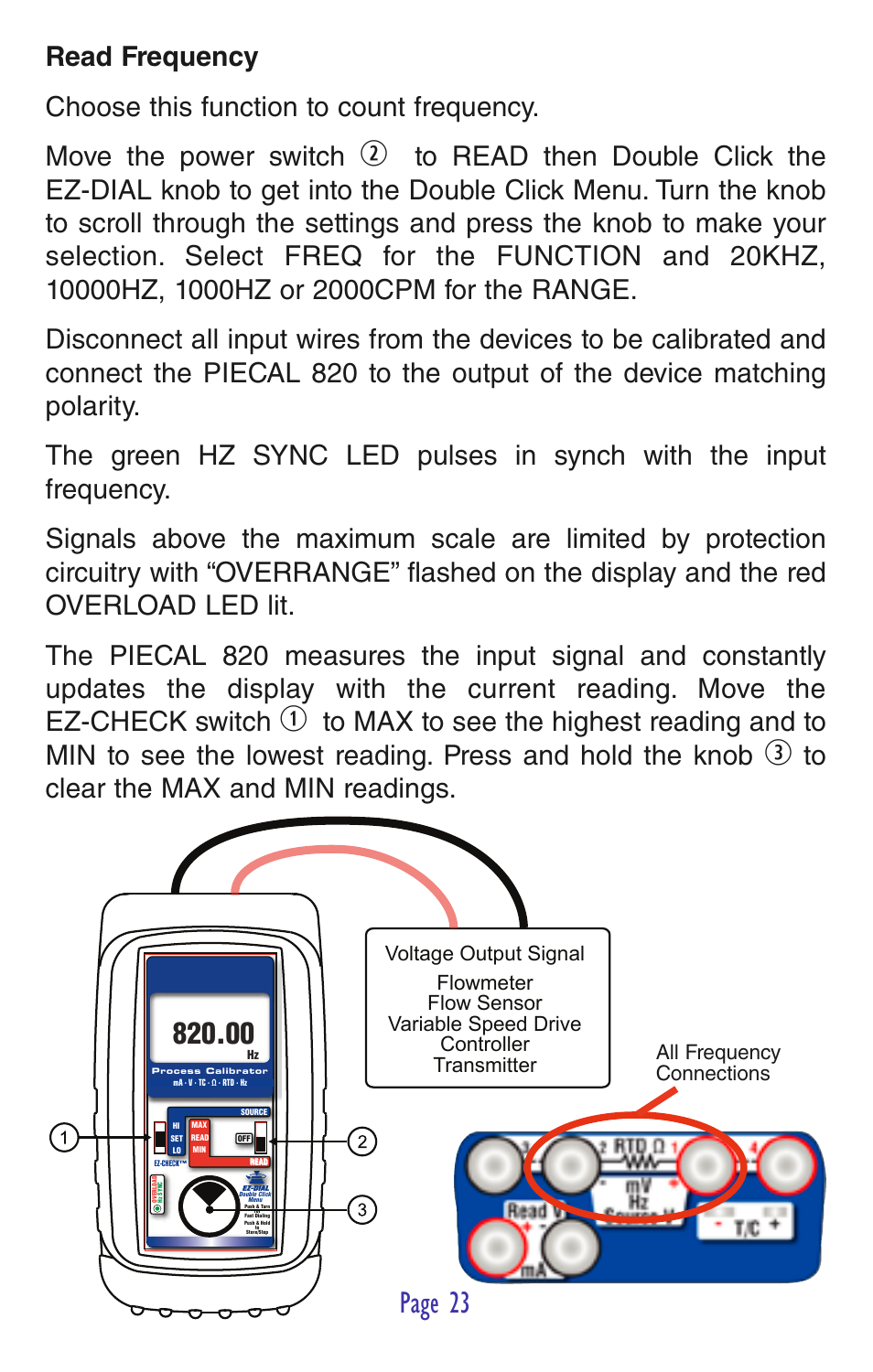 Page 23 | Practical Instrument Electronics 820 User Manual | Page 25 / 36