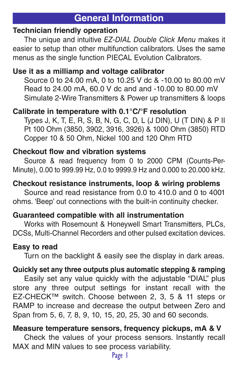 General information | Practical Instrument Electronics 820 User Manual | Page 3 / 36