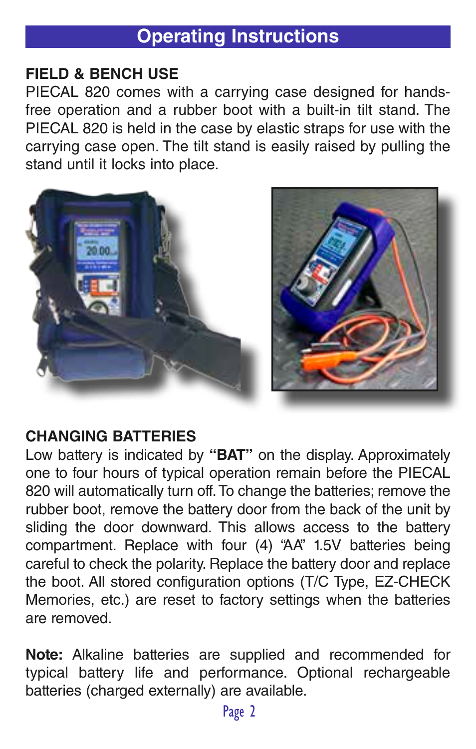 Operating instructions | Practical Instrument Electronics 820 User Manual | Page 4 / 36