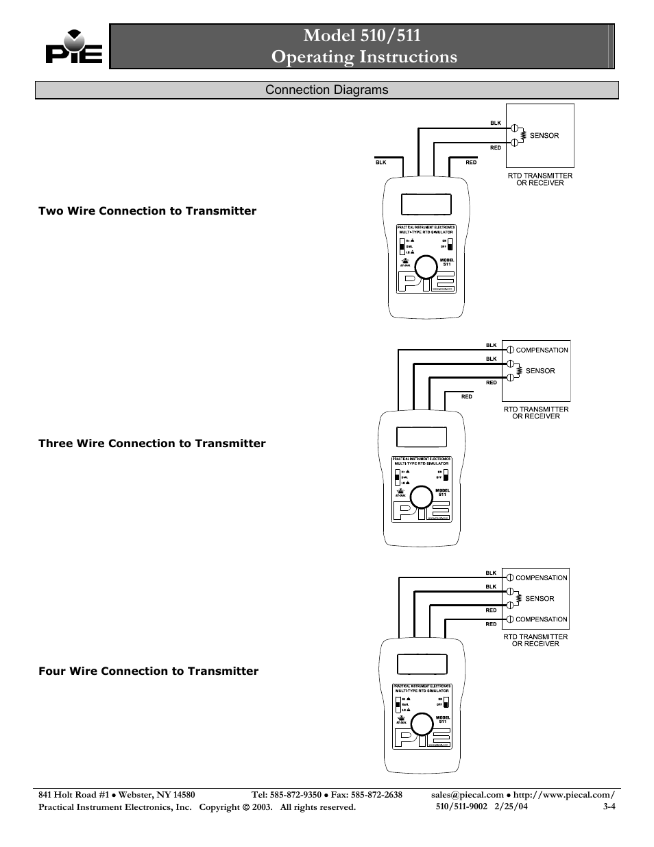 Practical Instrument Electronics 510 User Manual | Page 3 / 4