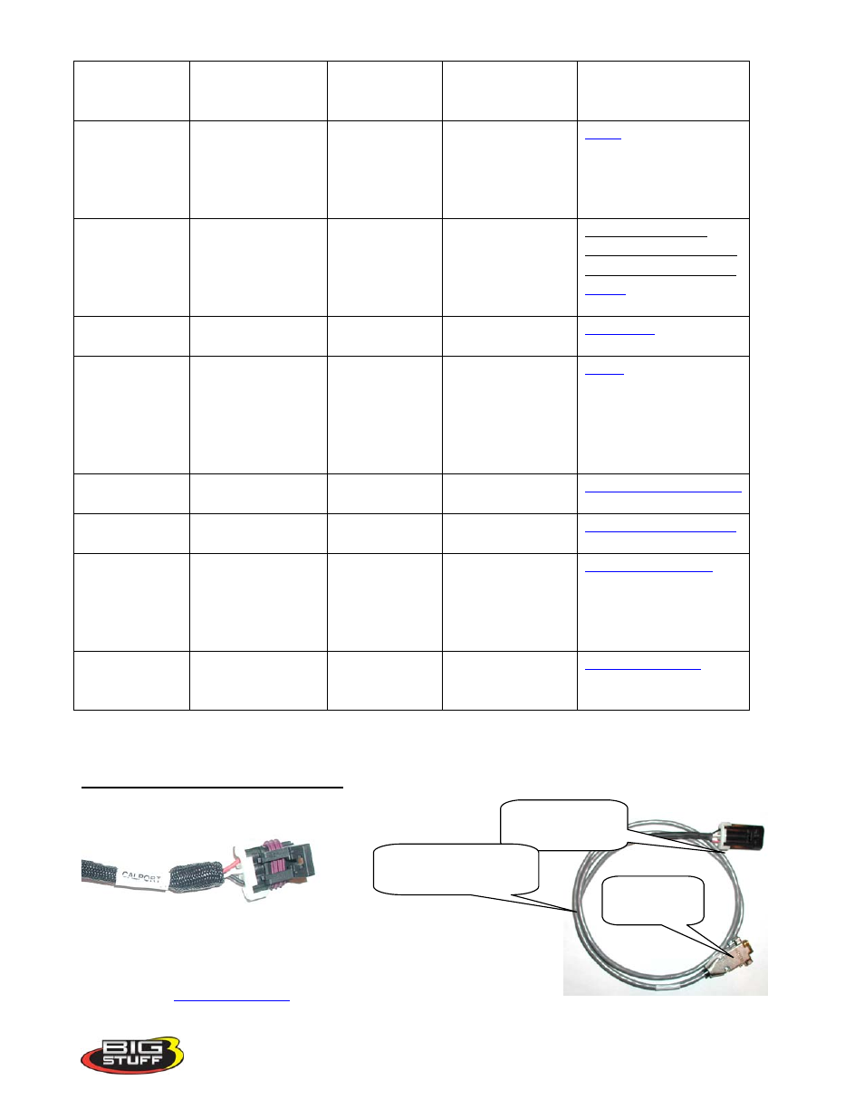 Calport - ecu to pc interface cable, Calport | Precision Turbo and Engine BigStuff3 GEN3 PRO SEFI System Hardware & BigComm Software User Manual | Page 11 / 138