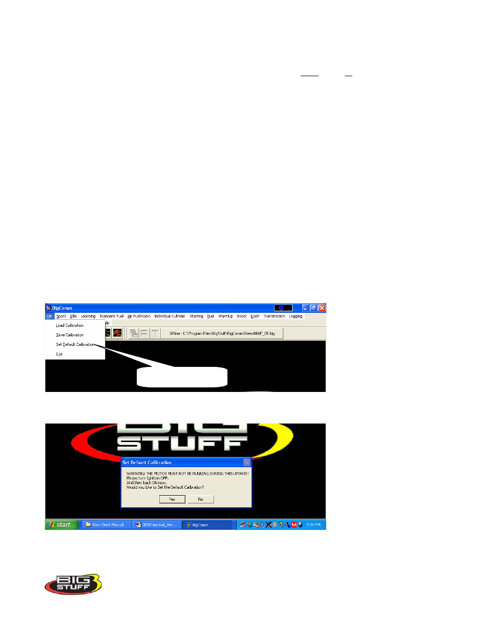Saving a default calibration | Precision Turbo and Engine BigStuff3 GEN3 PRO SEFI System Hardware & BigComm Software User Manual | Page 125 / 138