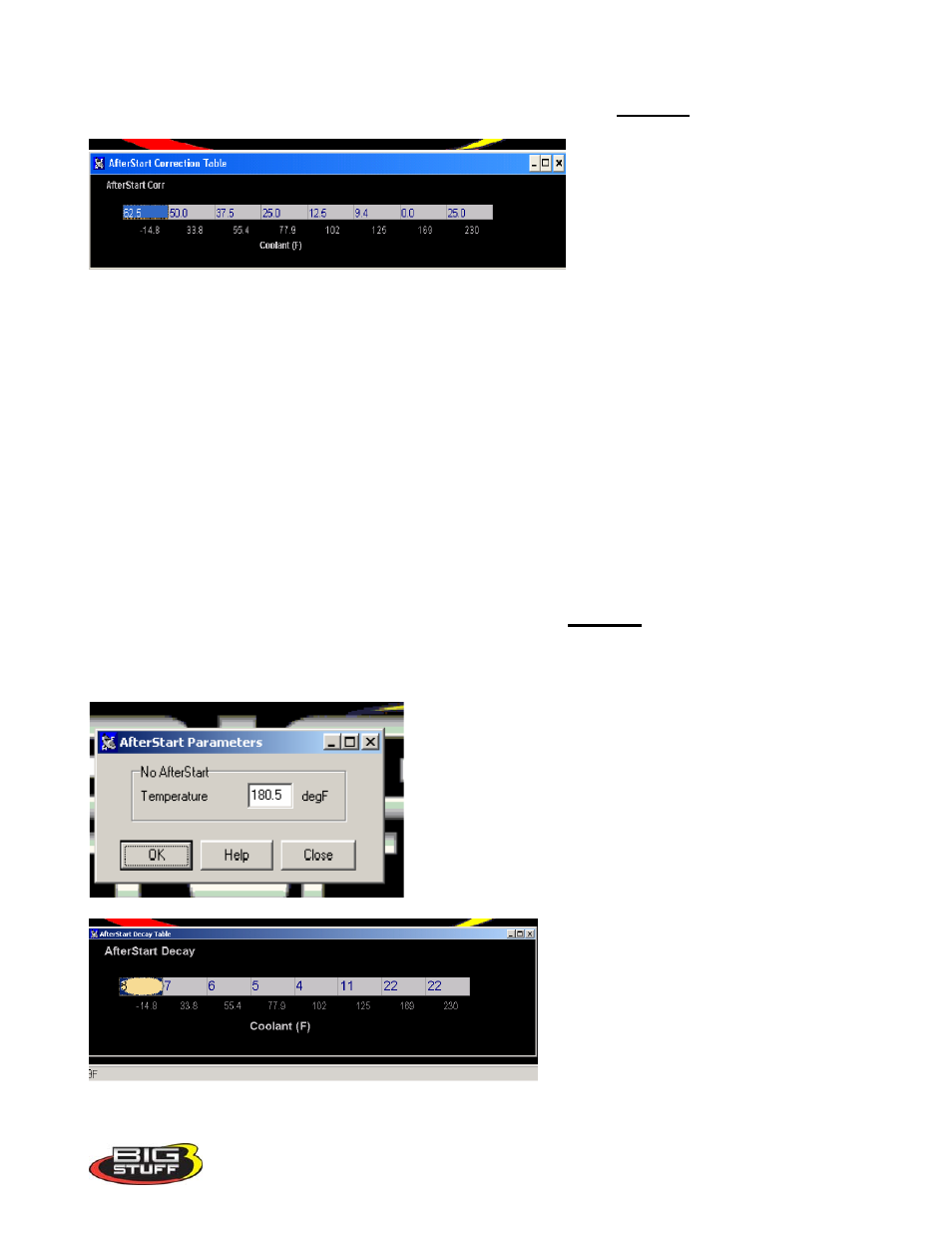 Afterstart decay, Afterstart parameters, After_start_decay | Enter | Precision Turbo and Engine BigStuff3 GEN3 PRO SEFI System Hardware & BigComm Software User Manual | Page 79 / 138