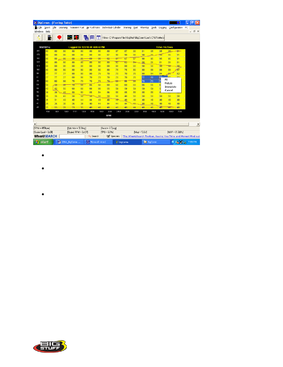 Save calibration (f12 – “quick key”), Loading_and_saving_calibration_files, Save_calibration | Loading and saving calibration files | Precision Turbo and Engine BigStuff3 GEN3 PRO SEFI (LS1) System Hardware & BigComm Software User Manual | Page 117 / 122