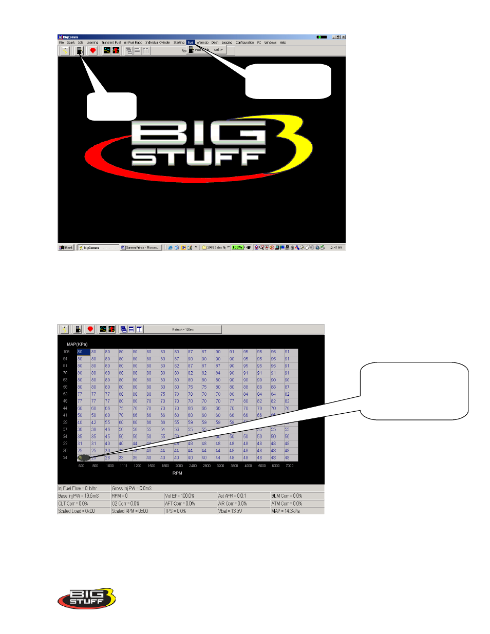 Fuel table, Fuel_table | Precision Turbo and Engine BigStuff3 GEN3 PRO SEFI (LS1) System Hardware & BigComm Software User Manual | Page 61 / 122