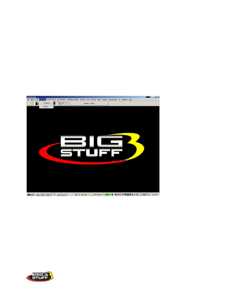 Learning, Configure (learn parameters), Configure_learn_parameters | Precision Turbo and Engine BigStuff3 GEN3 PRO SEFI (LS1) System Hardware & BigComm Software User Manual | Page 94 / 122