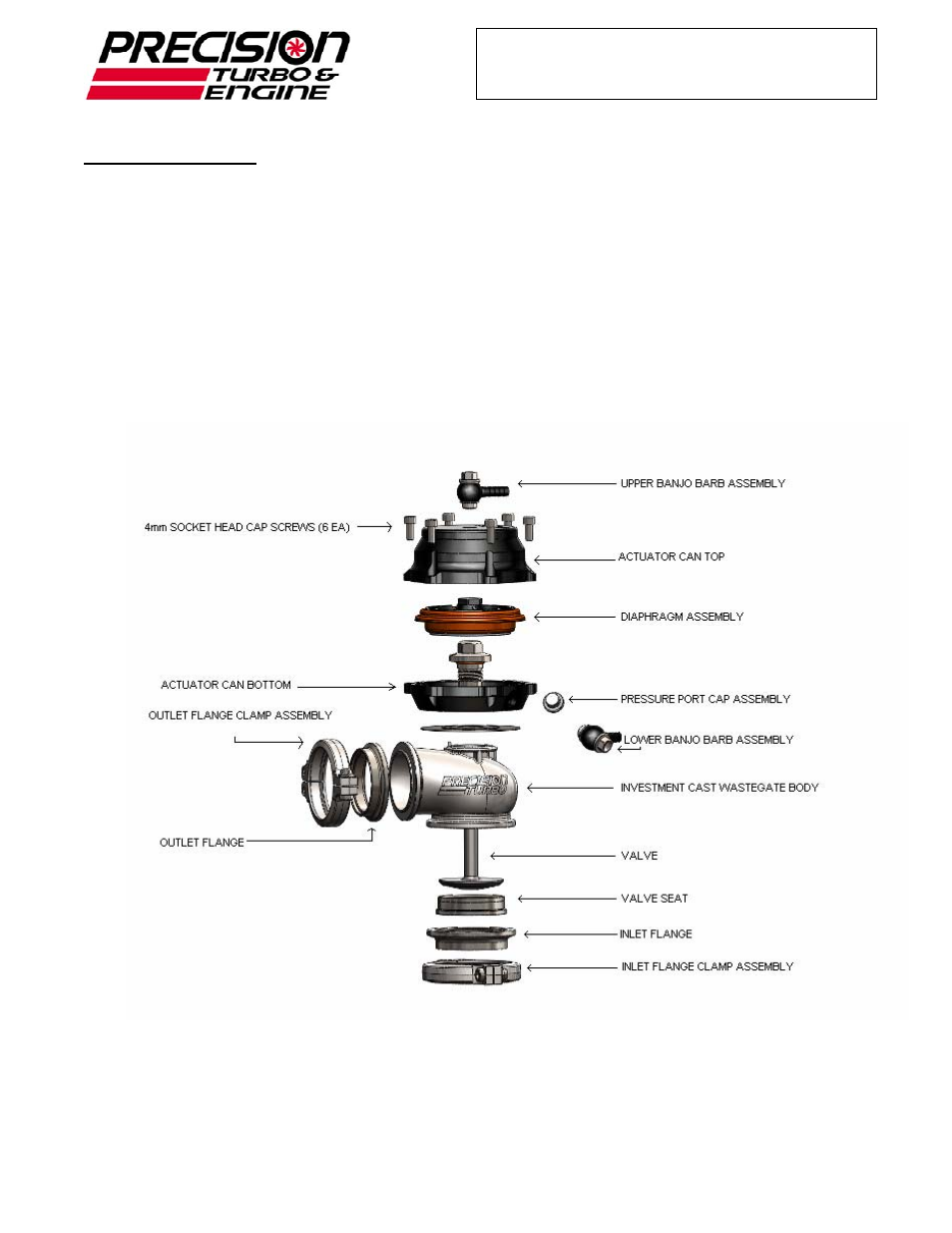 Precision Turbo and Engine Precision Turbo & Engine PW46 Wastegate User Manual | Page 3 / 9