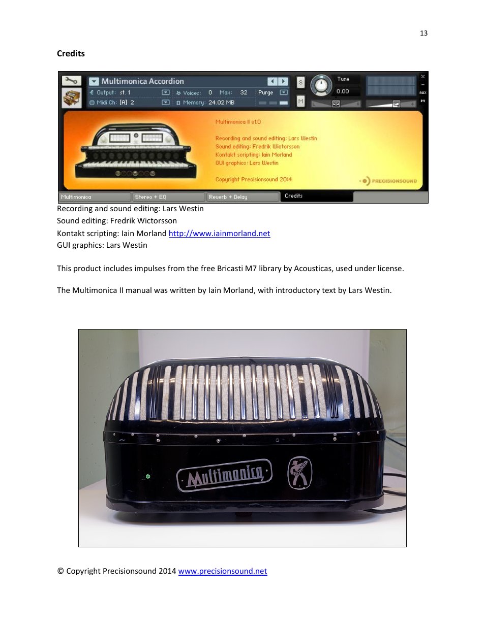 Precisionsound Multimonica II User Manual | Page 13 / 14