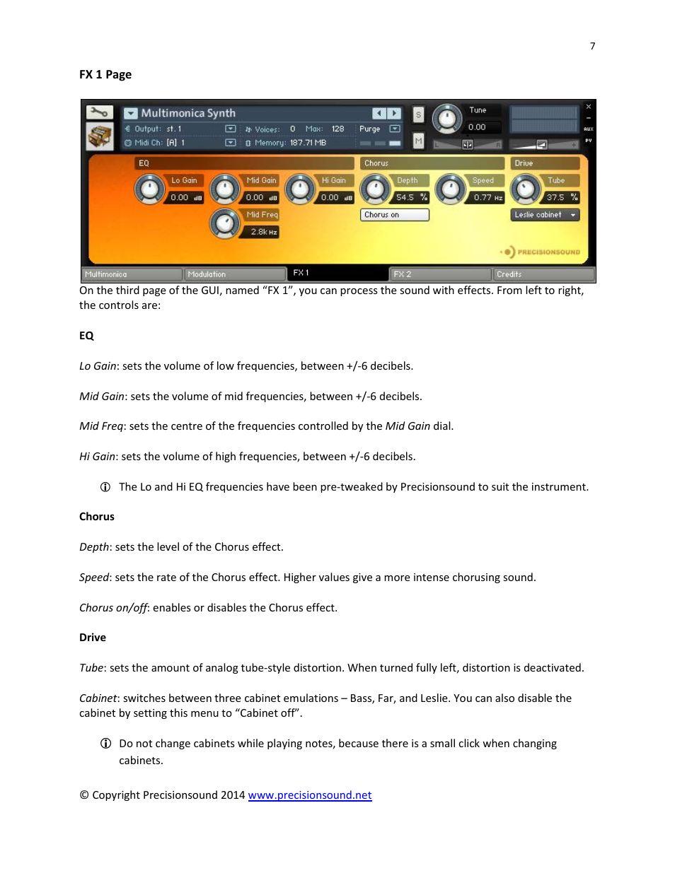 Precisionsound Multimonica II User Manual | Page 7 / 14