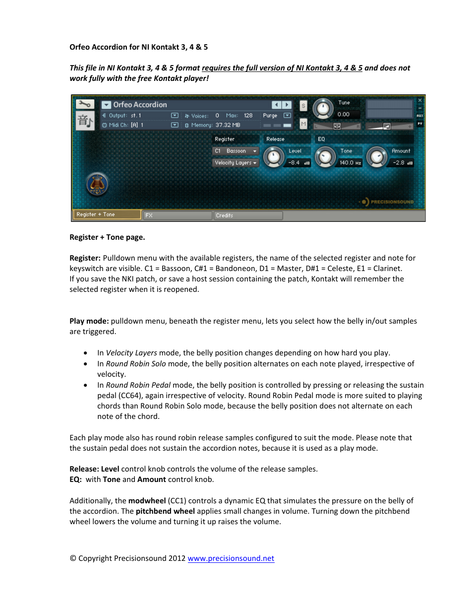 Precisionsound Orfeo Accordion User Manual | Page 2 / 4