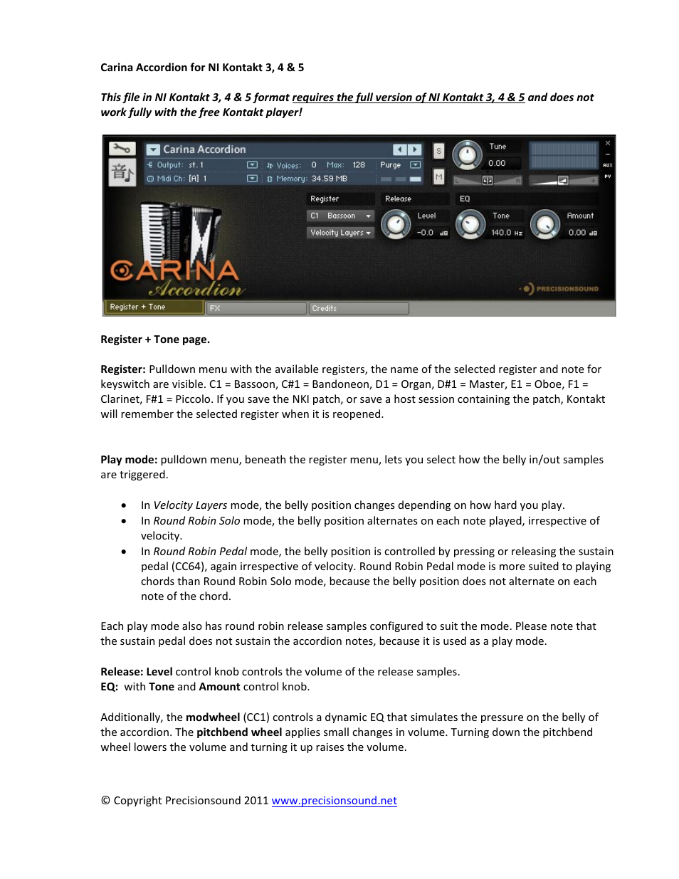Precisionsound Carina Accordion User Manual | Page 2 / 4