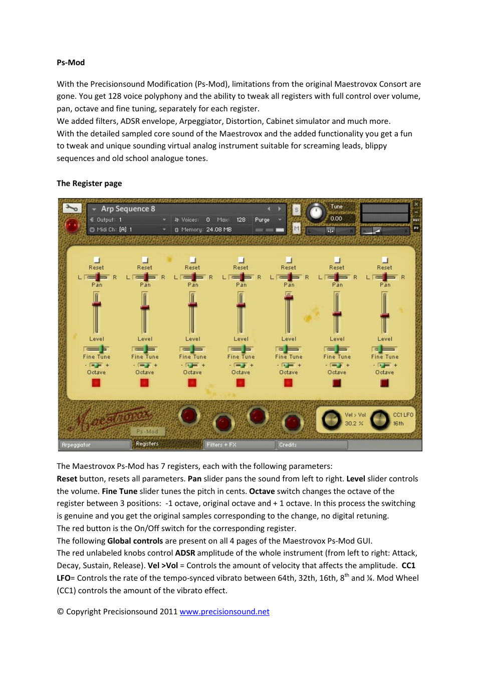 Precisionsound Maestrovox Ps-Mod User Manual | Page 2 / 6