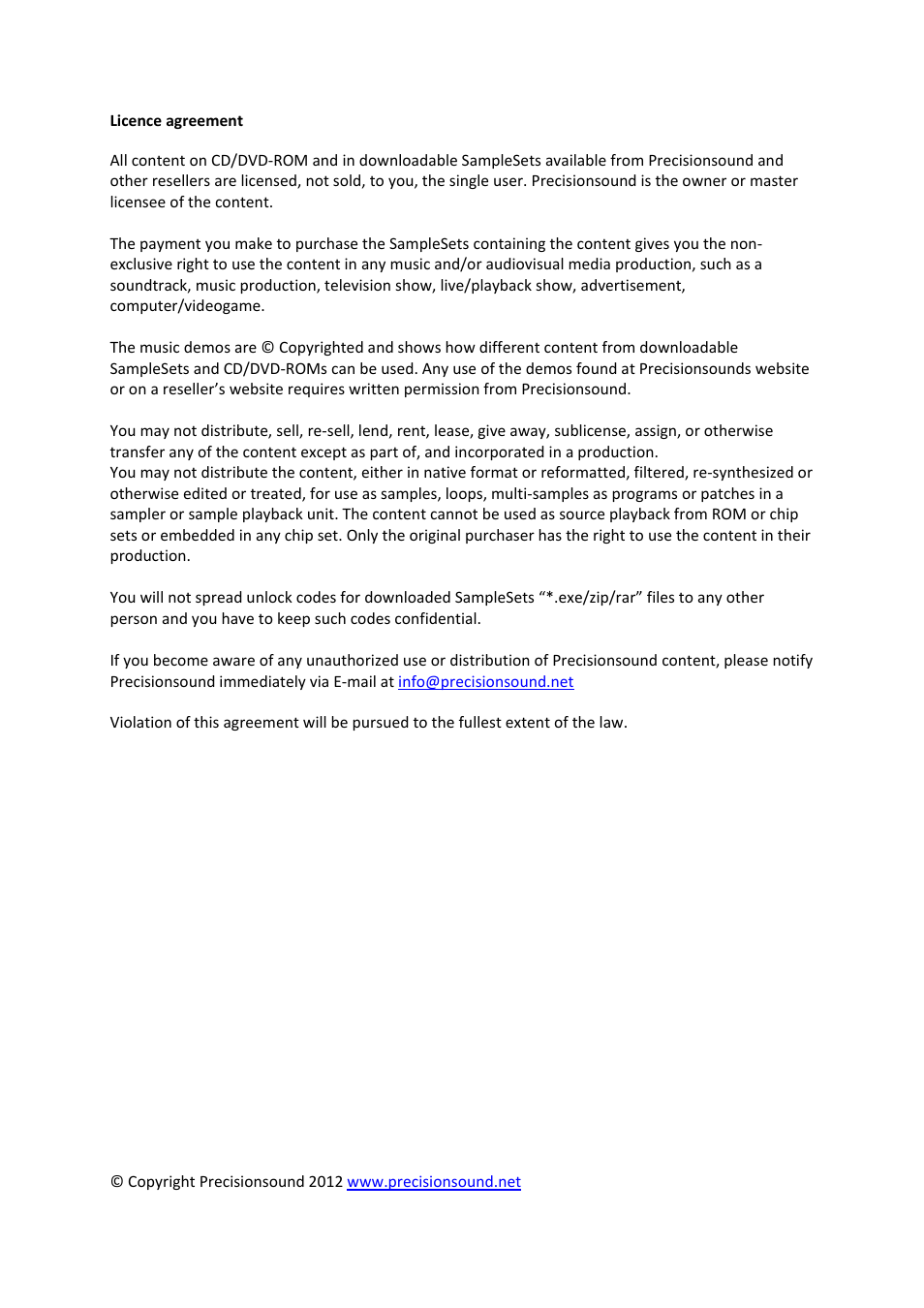 Precisionsound EP-30 User Manual | Page 5 / 5