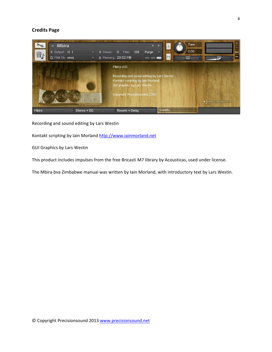 Precisionsound Mbira bva Zimbabwe User Manual | Page 6 / 7