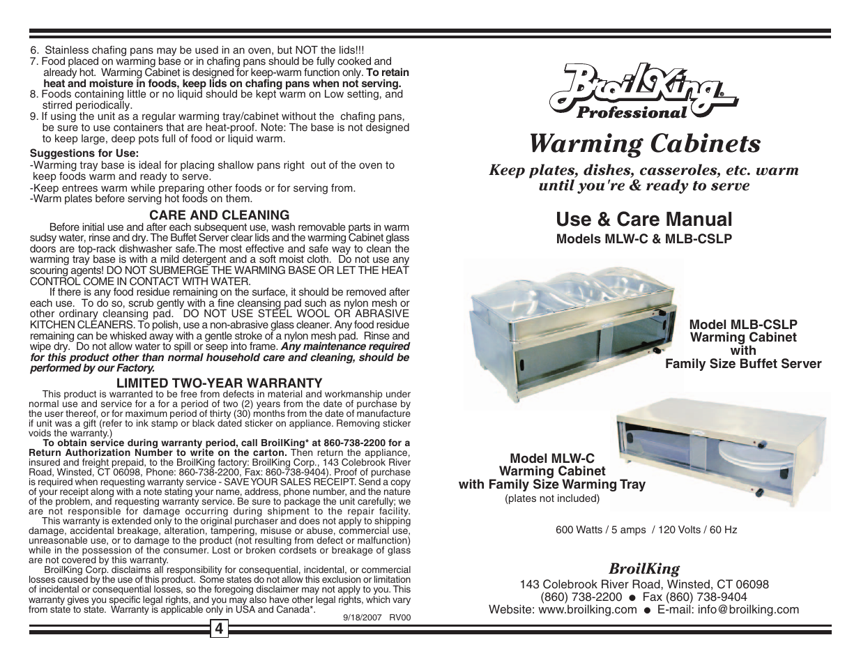 Broil King MLB-CSLP User Manual | 2 pages