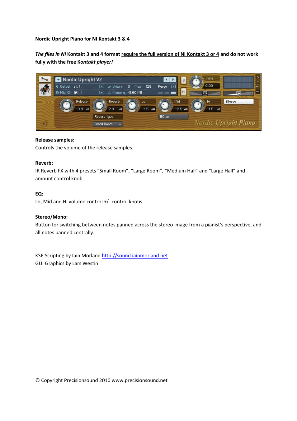 Precisionsound Nordic Upright Piano User Manual | Page 2 / 3