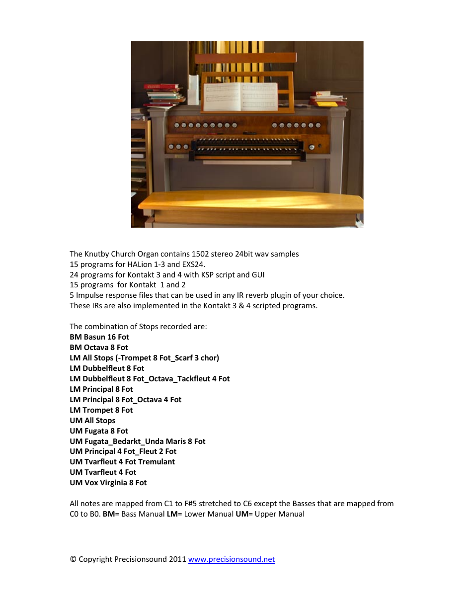 Precisionsound Knutby ChurchOrgan User Manual | Page 3 / 6