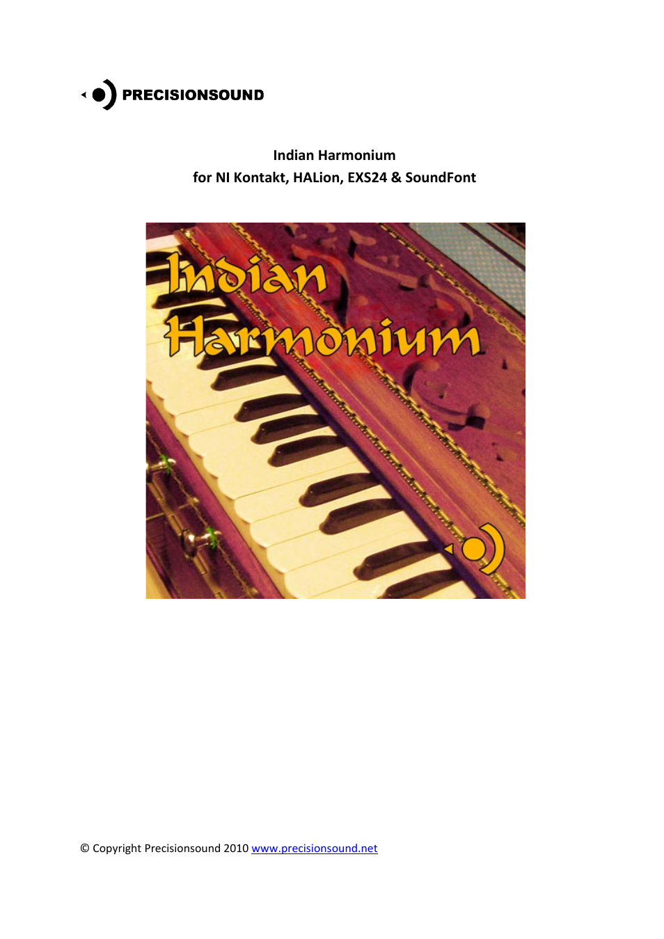 Precisionsound Indian Harmonium User Manual | 4 pages