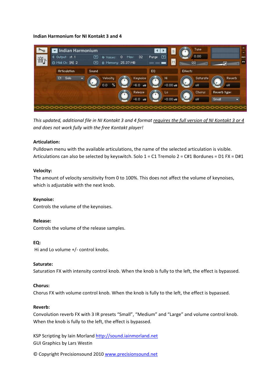 Precisionsound Indian Harmonium User Manual | Page 3 / 4