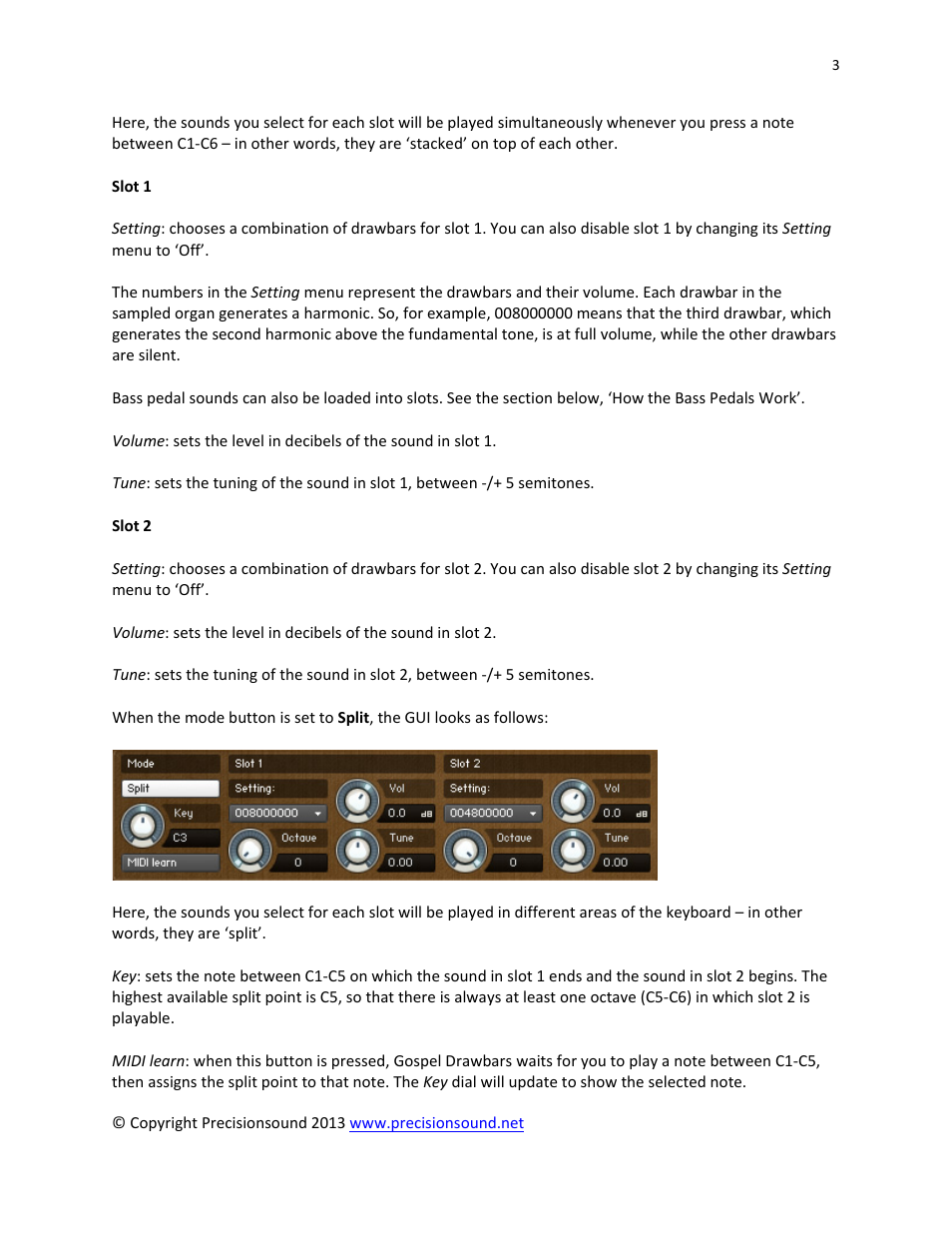 Precisionsound Gospel Drawbars User Manual | Page 3 / 10