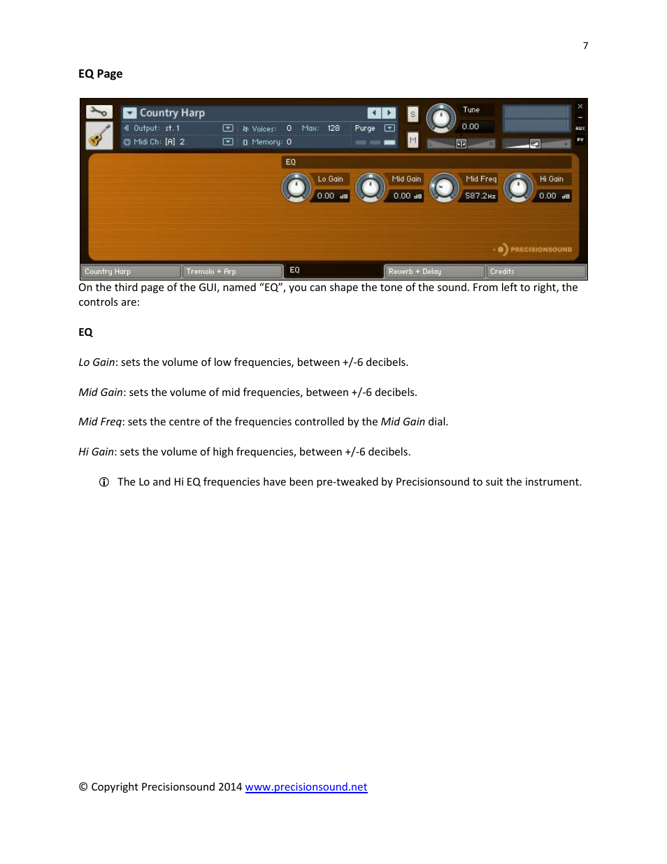 Precisionsound Country Harp User Manual | Page 7 / 10