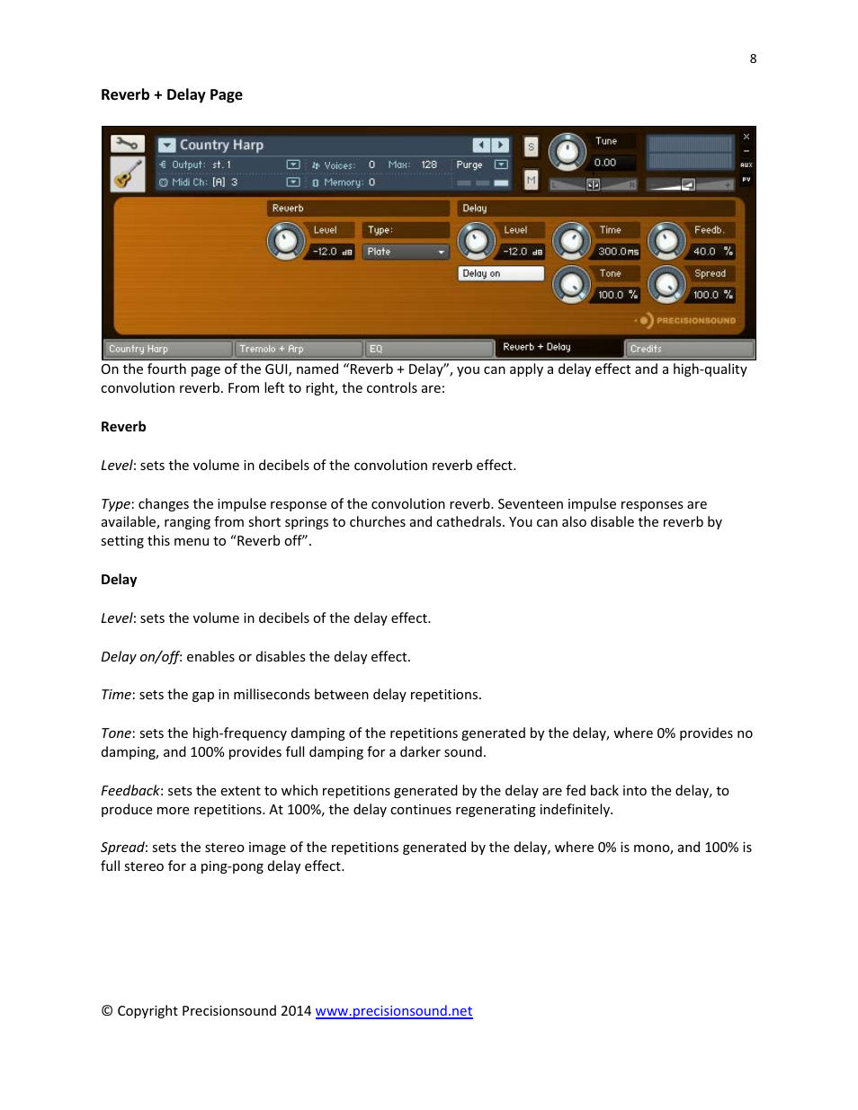 Precisionsound Country Harp User Manual | Page 8 / 10