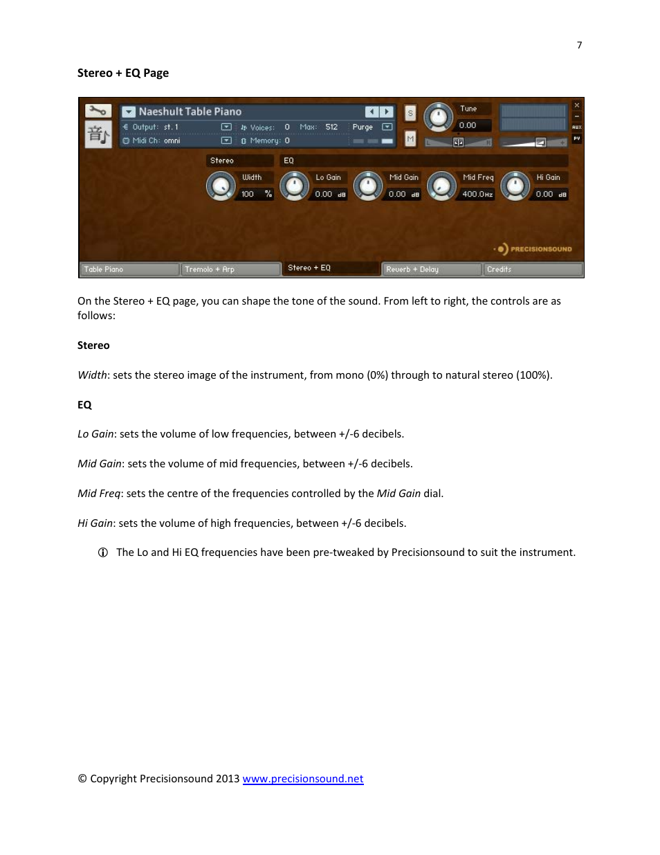 Precisionsound Naeshult Table Piano User Manual | Page 7 / 10