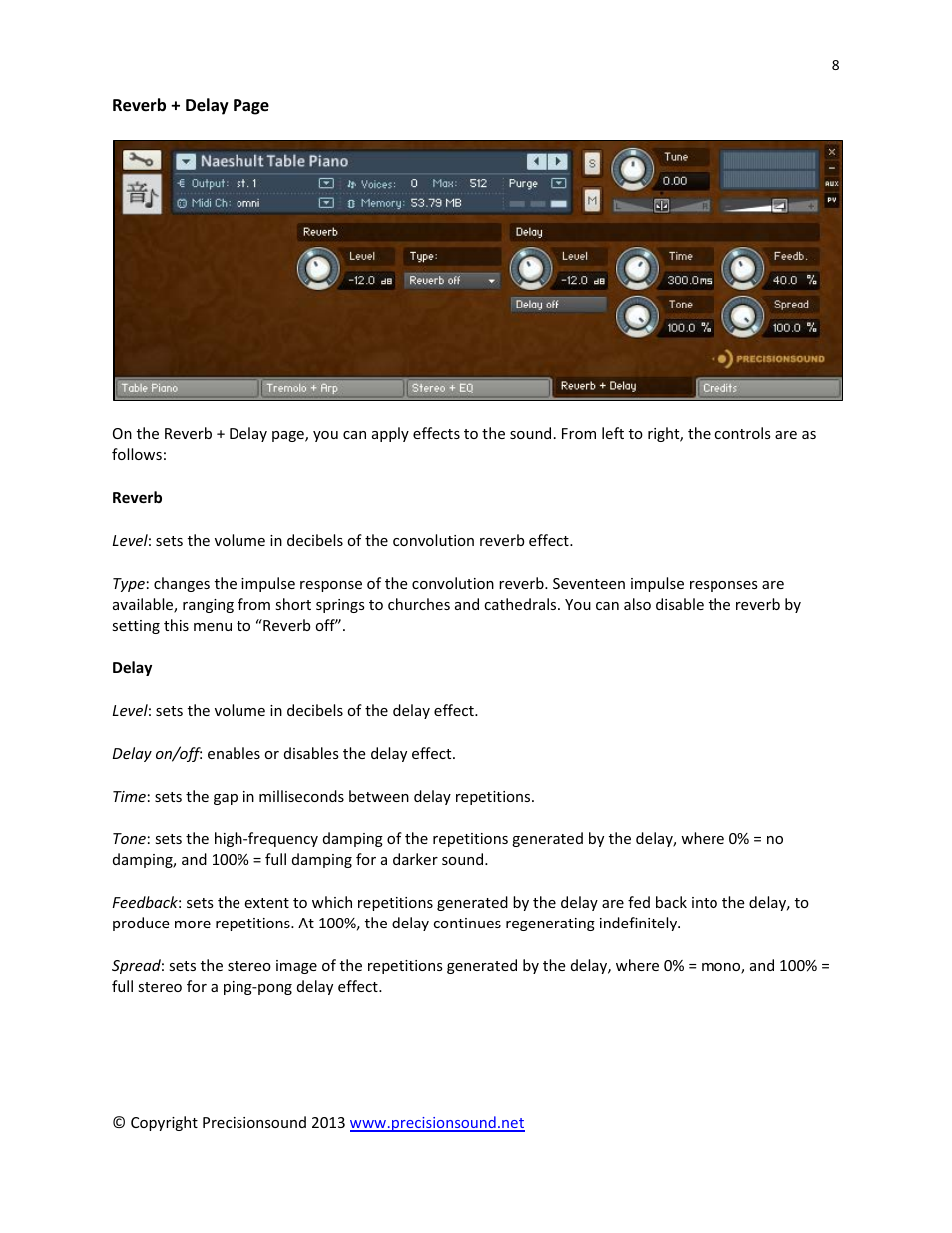 Precisionsound Naeshult Table Piano User Manual | Page 8 / 10
