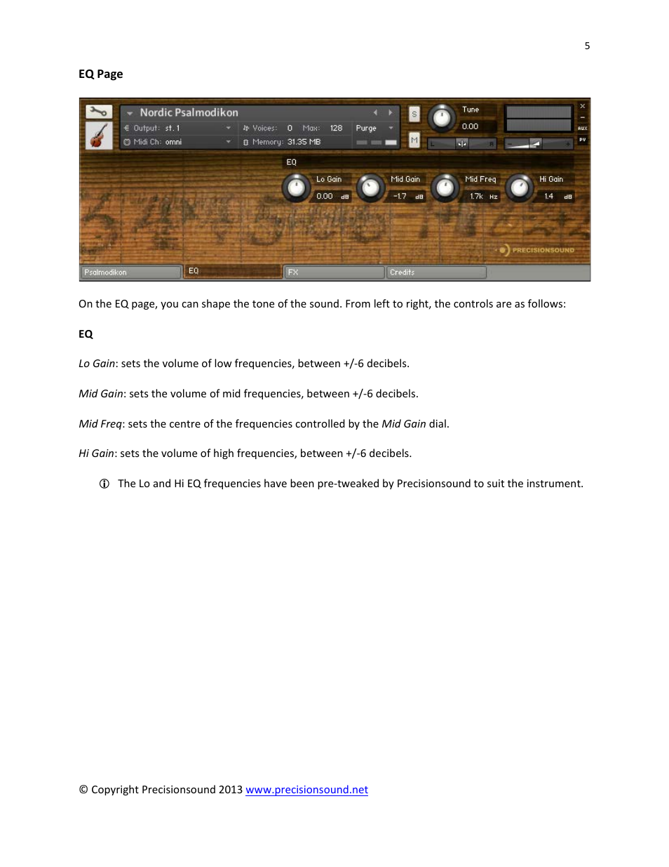 Precisionsound Nordic Psalmodikon User Manual | Page 5 / 8