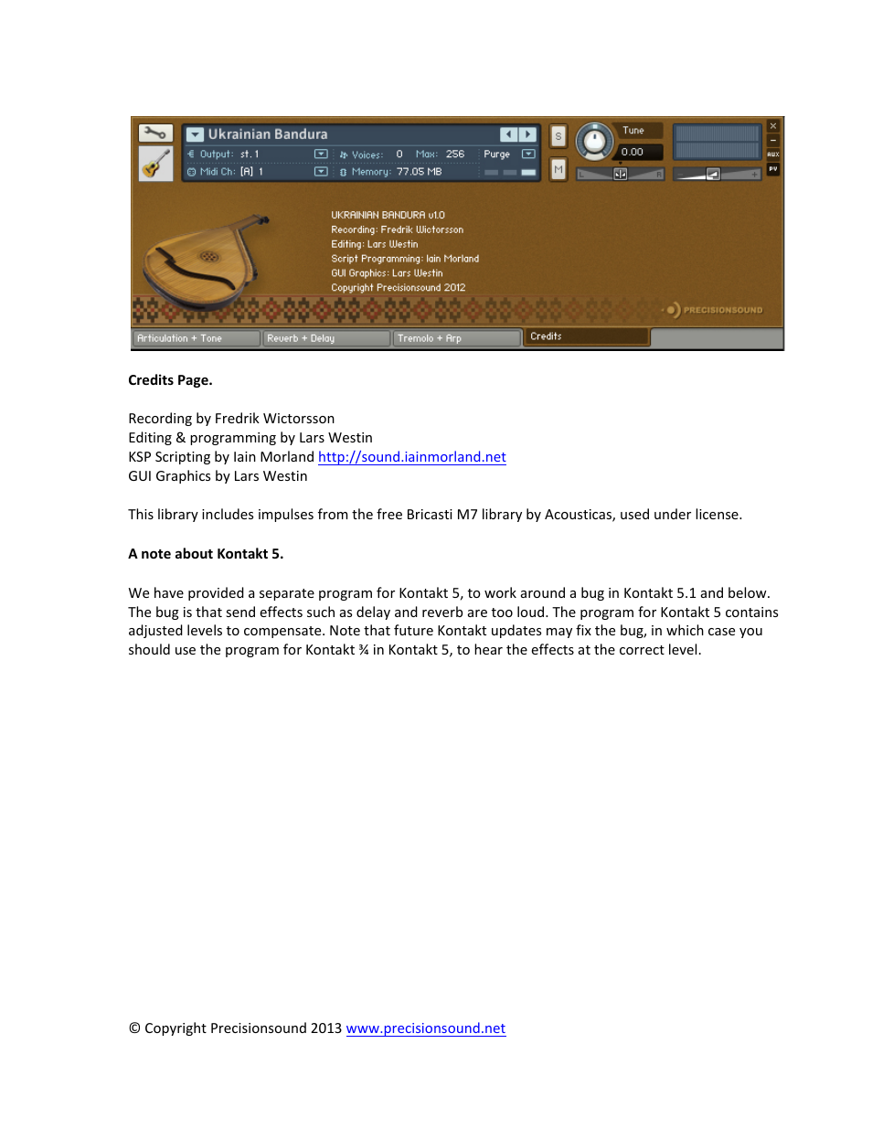Precisionsound Ukrainian Bandura User Manual | Page 4 / 5