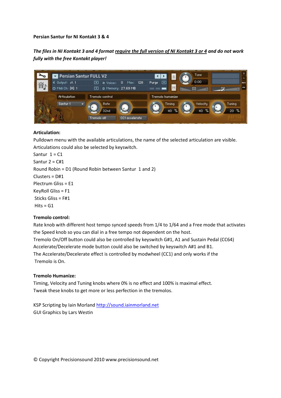 Precisionsound Persian Santur User Manual | Page 2 / 3