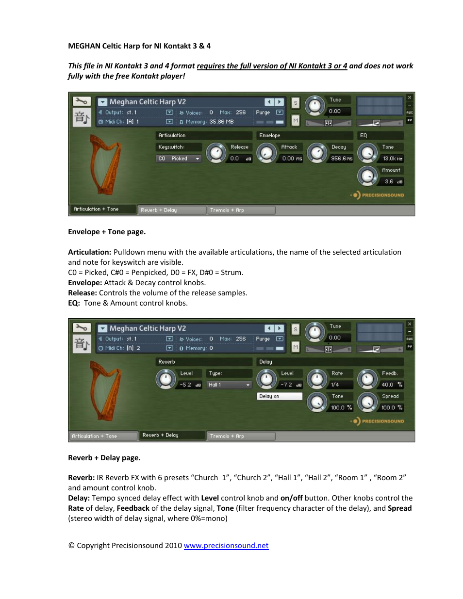 Precisionsound MEGHAN Celtic Harp User Manual | Page 2 / 4