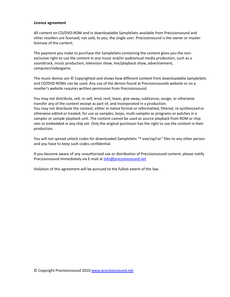 Precisionsound Lyra User Manual | Page 4 / 4