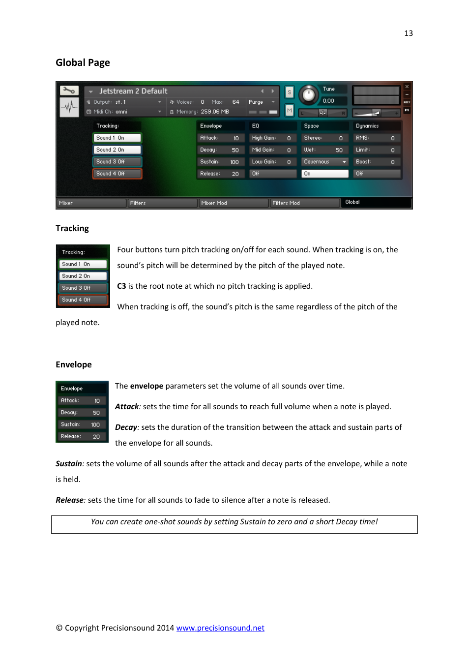 Global page | Precisionsound Jetstream 2 User Manual | Page 13 / 17