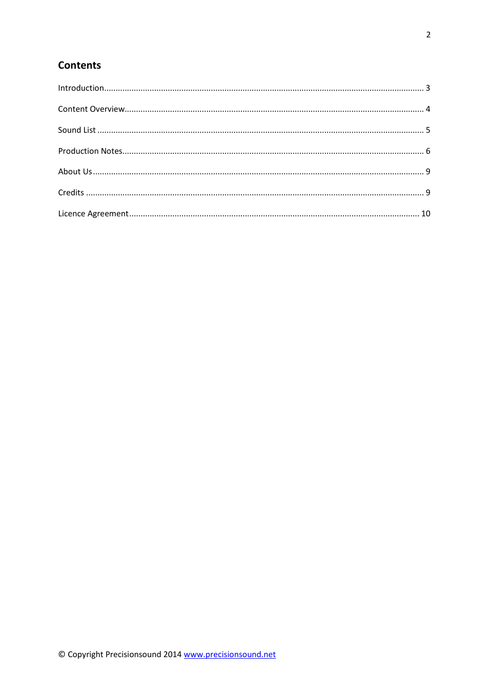 Precisionsound Analog Performer SFX User Manual | Page 2 / 10