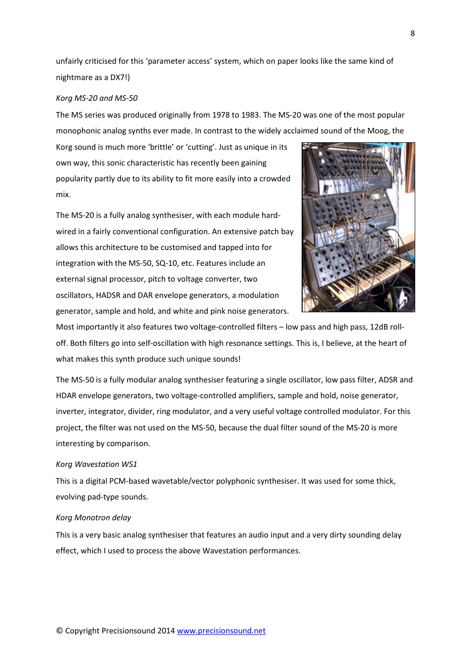 Precisionsound Analog Performer SFX User Manual | Page 8 / 10