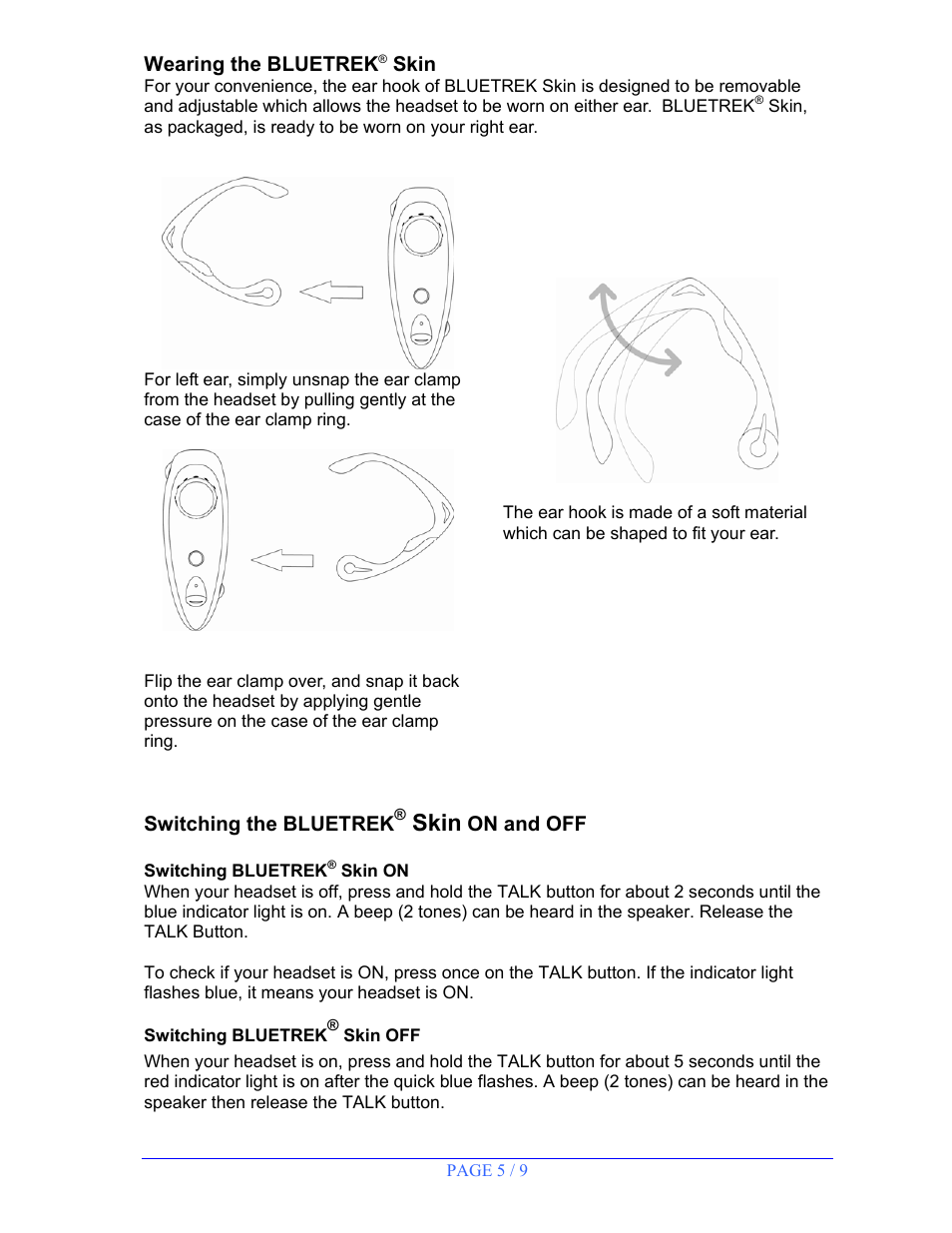 Skin | BlueTrek SKIN User Manual | Page 5 / 9
