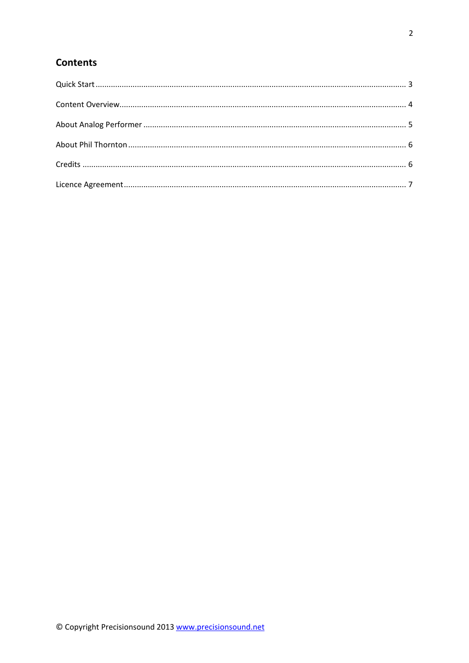 Precisionsound Analog Performer NanoLoops User Manual | Page 2 / 7