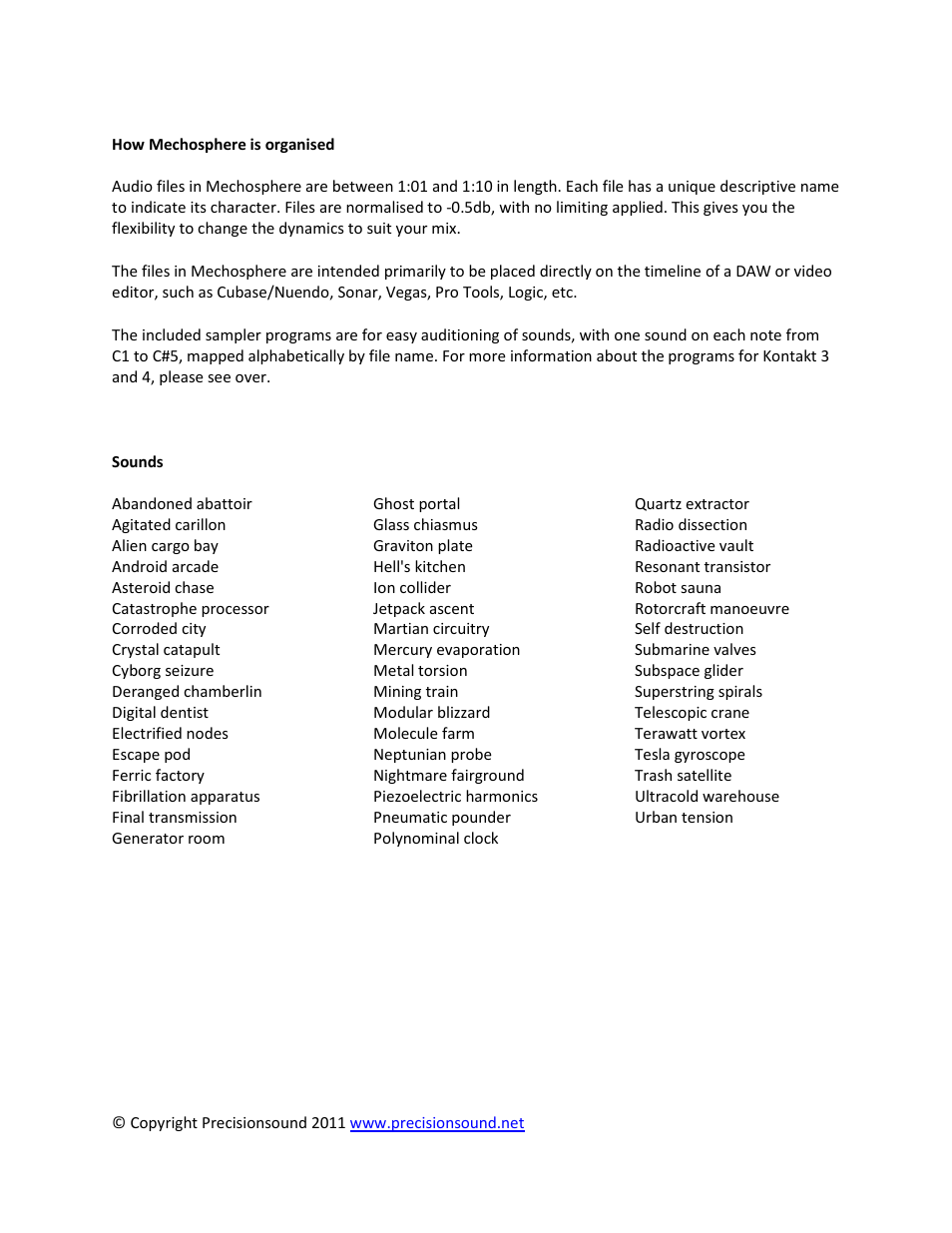 Precisionsound Mechosphere User Manual | Page 2 / 4