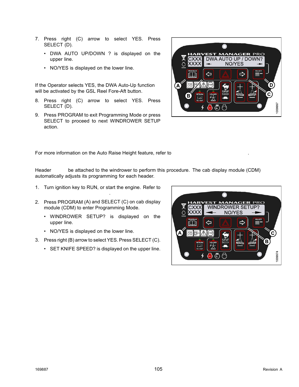 Setting the auto raise height | MacDon M205 Operators Manual User Manual | Page 121 / 482