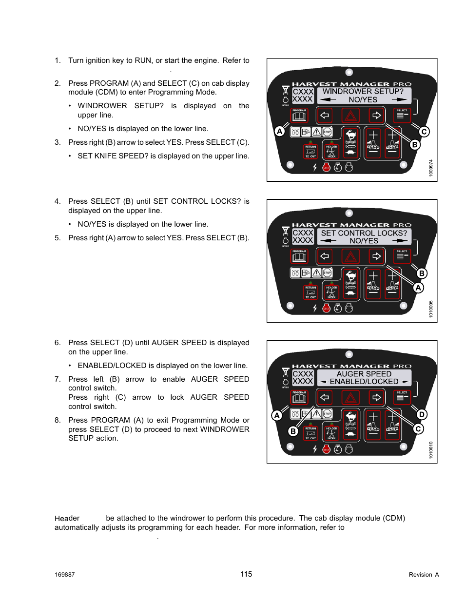 Activating the reel speed control lock out | MacDon M205 Operators Manual User Manual | Page 131 / 482