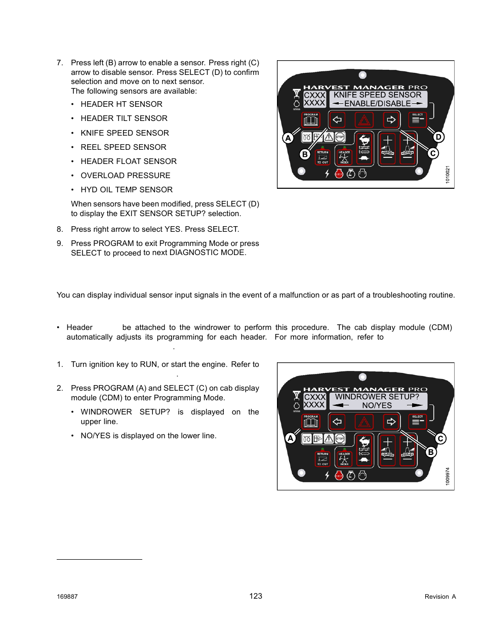 Displaying header sensors input signals | MacDon M205 Operators Manual User Manual | Page 139 / 482