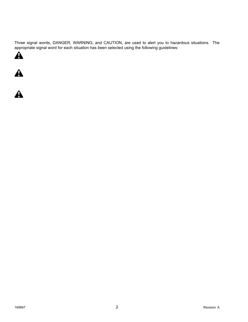 2signal words, Signal words, 2 signal words | Danger, Warning, Caution | MacDon M205 Operators Manual User Manual | Page 18 / 482