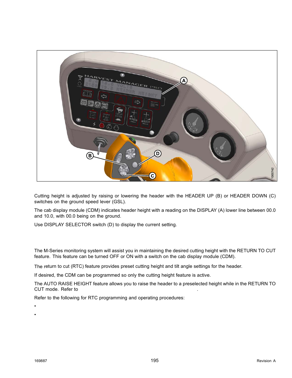 6cutting height, 7return to cut, Cutting height | Return to cut, 6 cutting height, 7 return to cut | MacDon M205 Operators Manual User Manual | Page 211 / 482