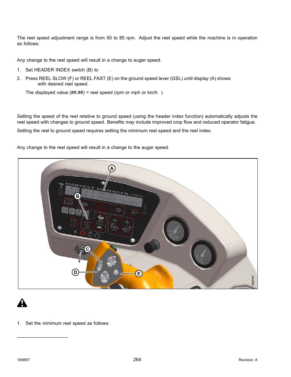 Setting reel to ground speed, Caution | MacDon M205 Operators Manual User Manual | Page 280 / 482
