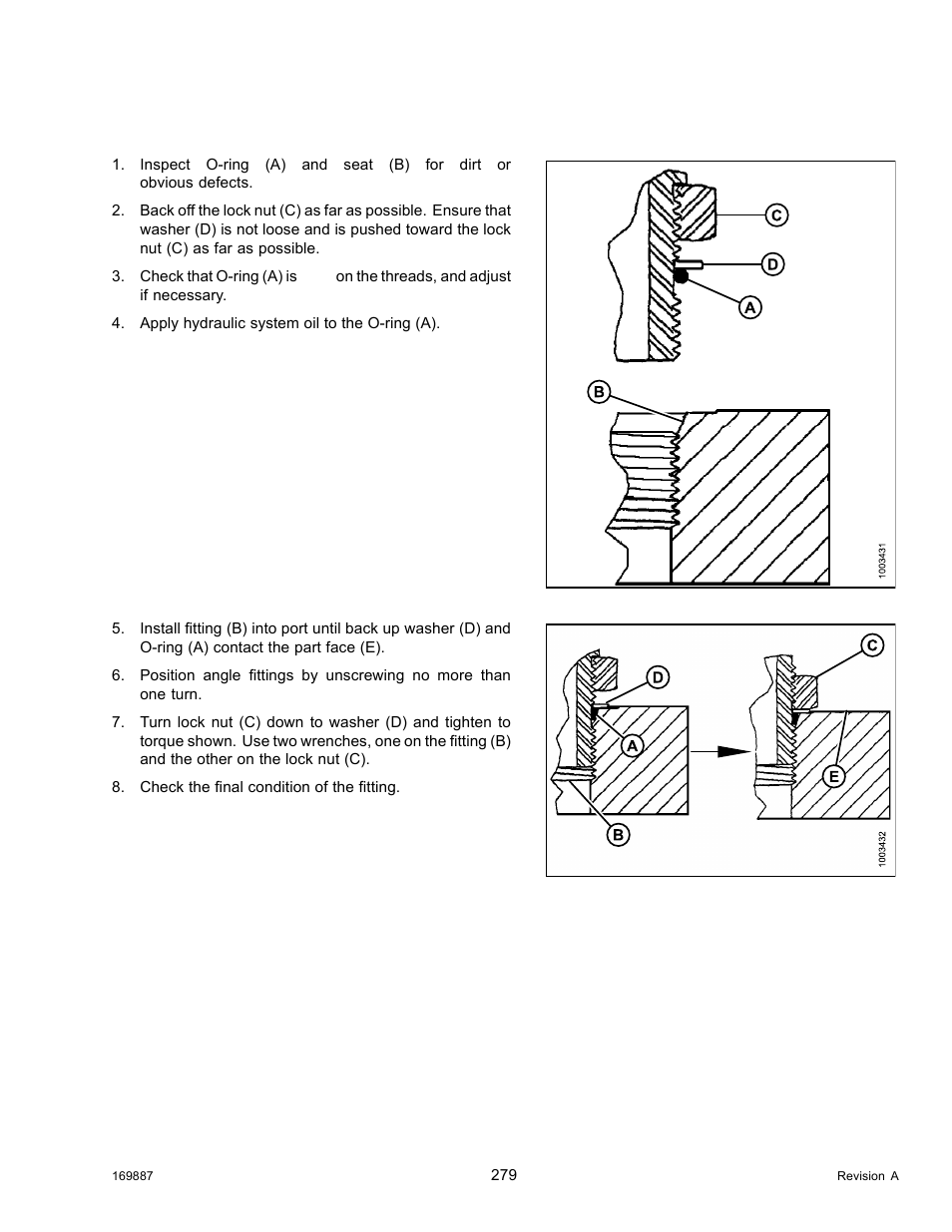 5o-ring boss (orb) hydraulic fittings (adjustable), O-ring boss (orb) hydraulic fittings (adjustable) | MacDon M205 Operators Manual User Manual | Page 295 / 482