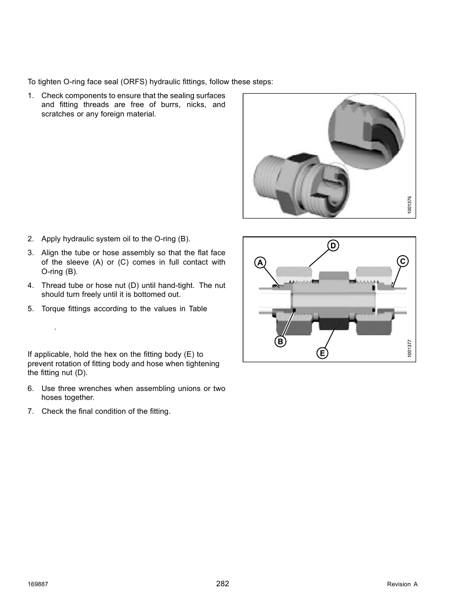 7o-ring face seal (orfs) hydraulic fittings, O-ring face seal (orfs) hydraulic fittings, 7 o-ring face seal (orfs) hydraulic fittings | MacDon M205 Operators Manual User Manual | Page 298 / 482